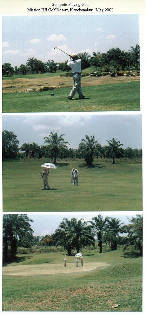 Sompote playing golf