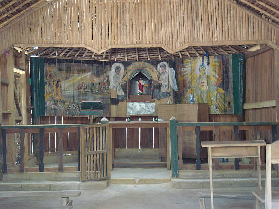 Inside the church