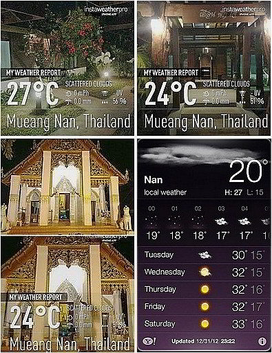 Nan temperatures around New Year's Day 2013